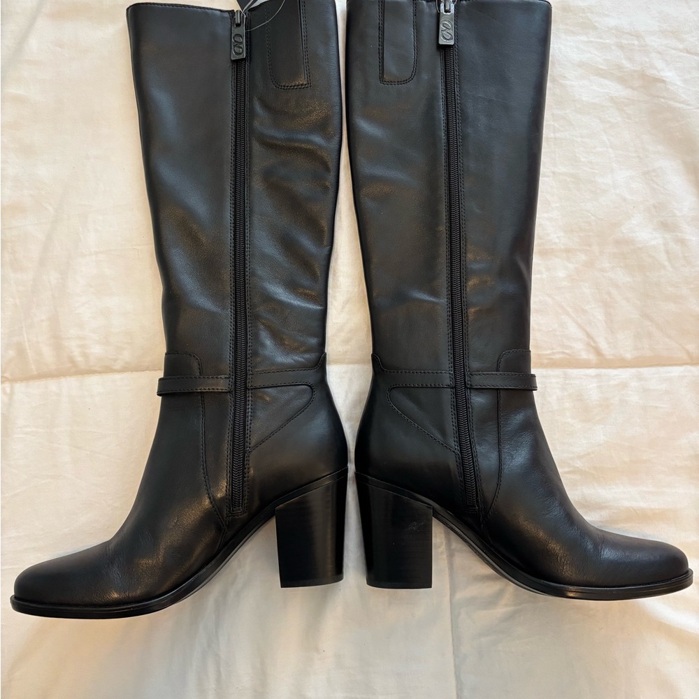 Naturalizer Black Heeled Genuine Leather Boots sz 8 Narrow Calf - Picture 4 of 13